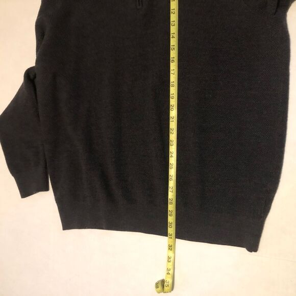 Brooks Brothers Sz XL Gray Extra Fine Italian Merino Wool Half-Zip Sweater - Picture 6 of 6
